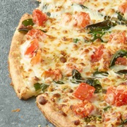 Fresh Spinach & Tomato Alfredo Pizza