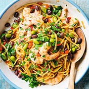 Edamame and Prawn Stir Fry With Vietnamese Sauce