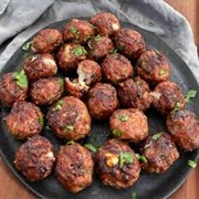 Homemade Mozzarella Stuffed Chicken Chorizo Balls