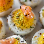 Smoked Salmon Deviled Eggs
