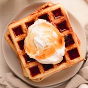 Waffle With Orange Whipped Cream (Waffle With Scream Cream)