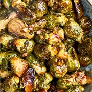 Spiced Pomegranate Molasses Brussels Sprouts
