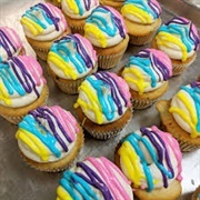 Rainbow Drizzle Cupcake