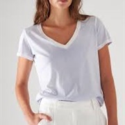Classic White V Neck