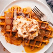Waffle With Cajeta Syrup