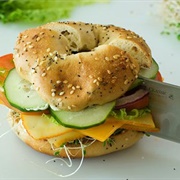Cheese and Cucumber Bagel