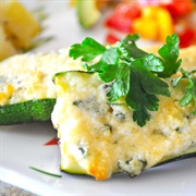 Grilled Courgette Boats With Cheese