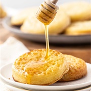 Toasted Crumpets With Honey