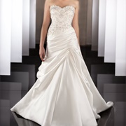 Asymmetrical Waist Wedding Dress