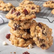 Homemade Dried Cherry and Crystallised Coconut Cookies