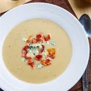 Pear and Roquefort Soup With Caramelised Pears