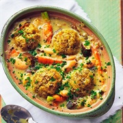 Vegetable Stew and Cheese Dumplings
