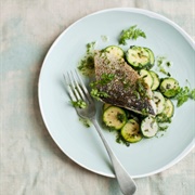 Roasted Courgette and Fish