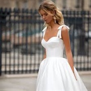 Wedding Dress With Bow-Tie Straps