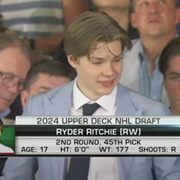 Ryder Ritchie (Canadian) - 45th Overall Draft Pick 2024 by the Minnesota Wild