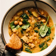 Spiced Chickpea & Spinach Soup