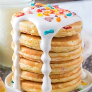 Pancakes With Rainbow Cereal (Pancakes With Countdown Crunch)