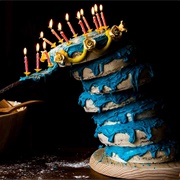 Aurora's Leaning Birthday Cake