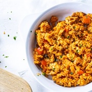 Scrambled Egg With Tuna and Ajvar