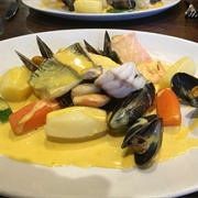 Fish Panache With Saffron Sauce