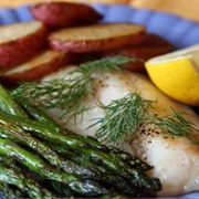 Roasted Asparagus and Fish