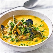 Mussel Soup With Lemon and Pumpkin
