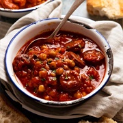 Chickpea, Chorizo and Sausage Stew