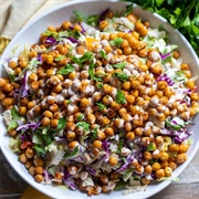 Chickpea, Sauerkraut, and Tahini Salad