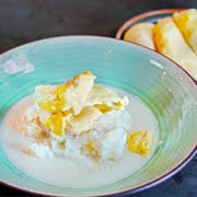 Durian With Sticky Rice and Coconut Milk