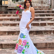 Hand-Painted Wedding Gown