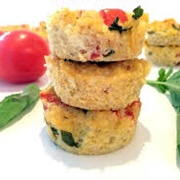 Homemade Tomato, Mozzarella & Basil Muffins