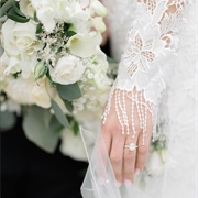 Pearl/Bead Fringe on Wedding Dress Sleeves