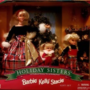 1998 Holiday Sisters Barbie Kelly Stacie