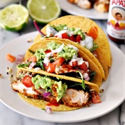 Chicken, Guacamole, Sour Cream, and Tomato Taco (Guaco Taco)