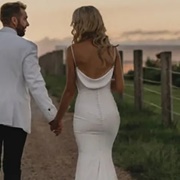 Cowl Back Wedding Dress