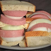Liverwurst and Onions Sandwich