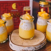Mango Pudding With Mango Pomelo Salsa and Bird's Nest
