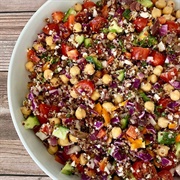 Red Bell Pepper, Cucumber, Spaghetti Squash, and Red Onion Quinoa Salad