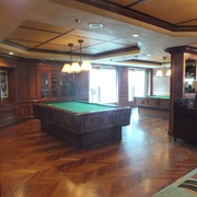 Playing Pool on Self-Leveling Table on a Cruise Ship