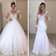 Detachable Skirt Wedding Dress