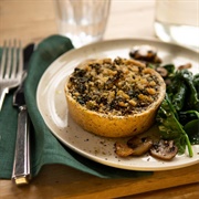 Porcini Mushroom and Spinach Vegan Quiche