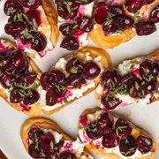 Cherry, Goat Cheese, and Thyme Crostini