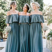 Off-Shoulder Ruffle Top Dress