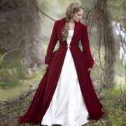 Long Velvet Coat Over Wedding Dress
