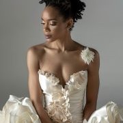 Floating Corsage on One Shoulder