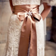 Ribbon Sash Wrapped Around Waist Multiple Times