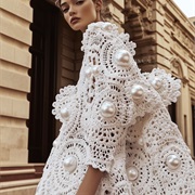 Exaggerated Sized Embellishments on Dress