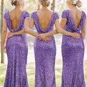 Cowl Back Bridesmaid Dress