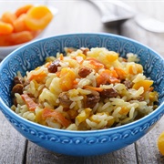 Pilaf With Raisins, Dried Apricots, and Cashew Nuts