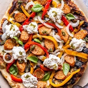 Grilled Sausage and Pepper Pizza